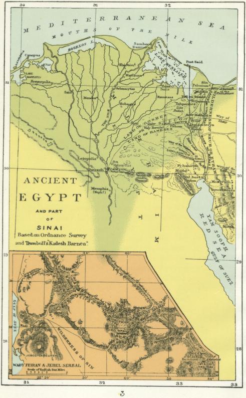 Ancient Egypt and Part of Sinai Map