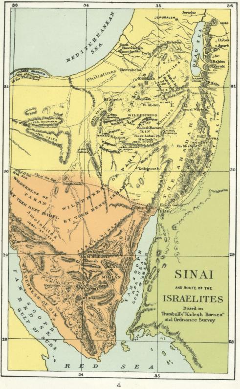 Sinai and Route of the Israelites Map