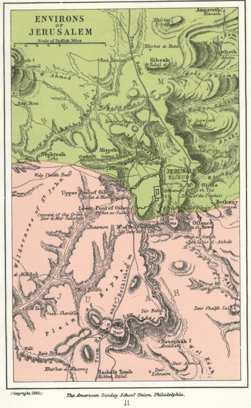 Modern Palestine Showing its Physical Features Map