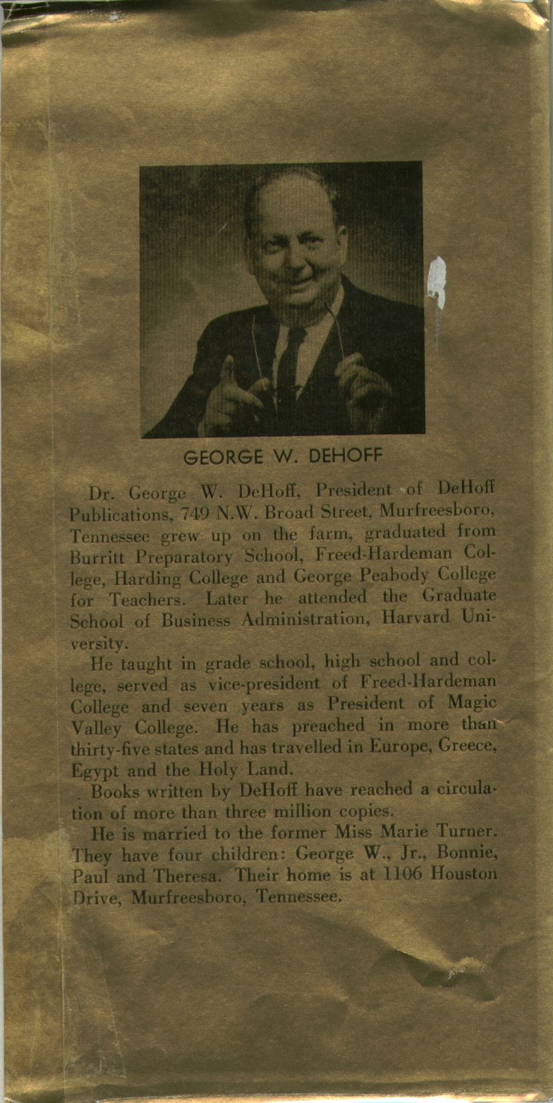 Why We Believe the Bible by George Washington DeHoff